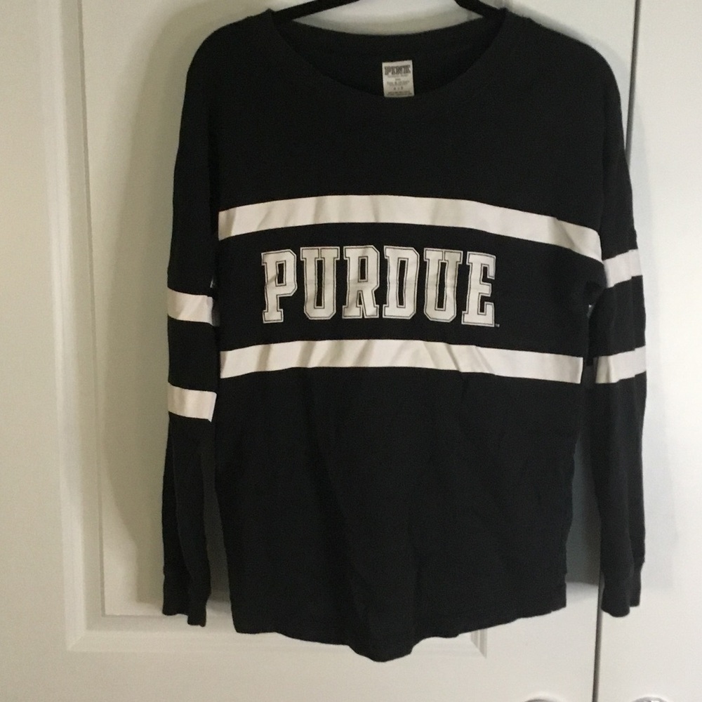 PINK Victoria's Secret Black and White Long Sleeve Tee